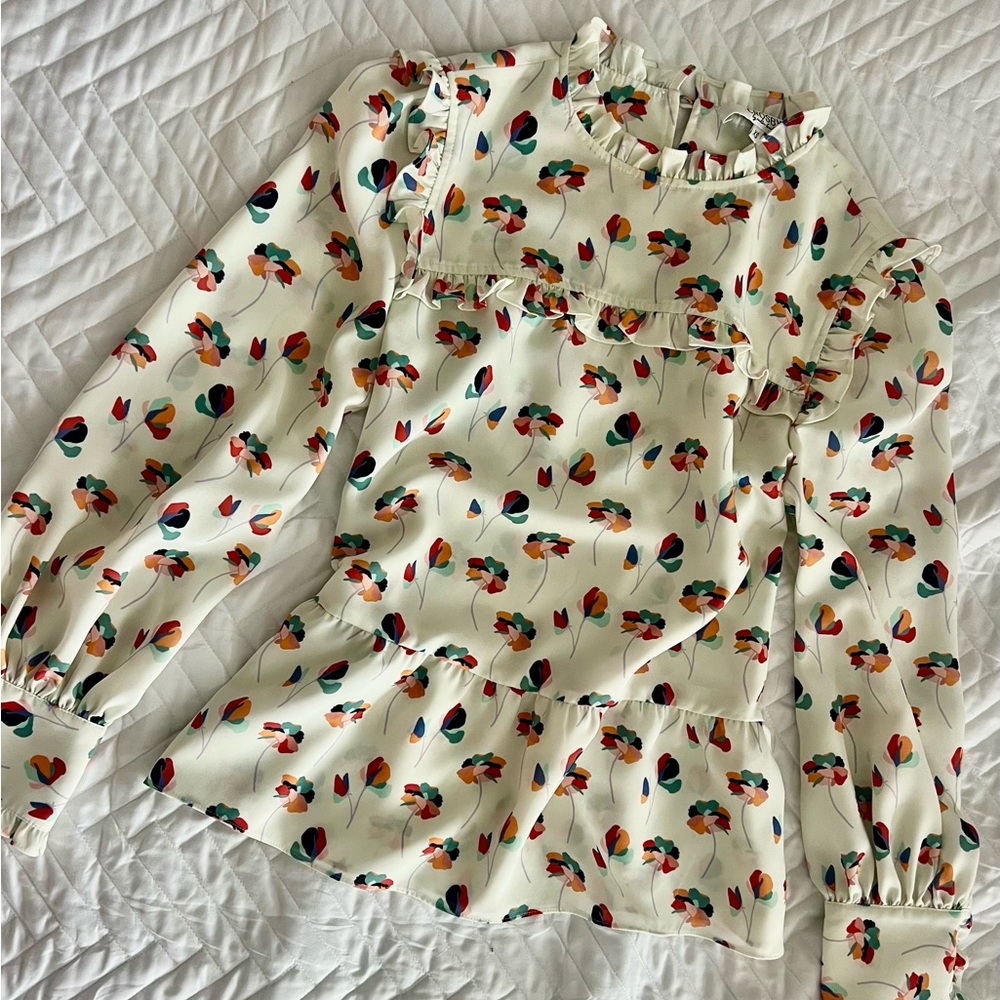 CROSBY by Mollie Burch Cream Floral Blouse